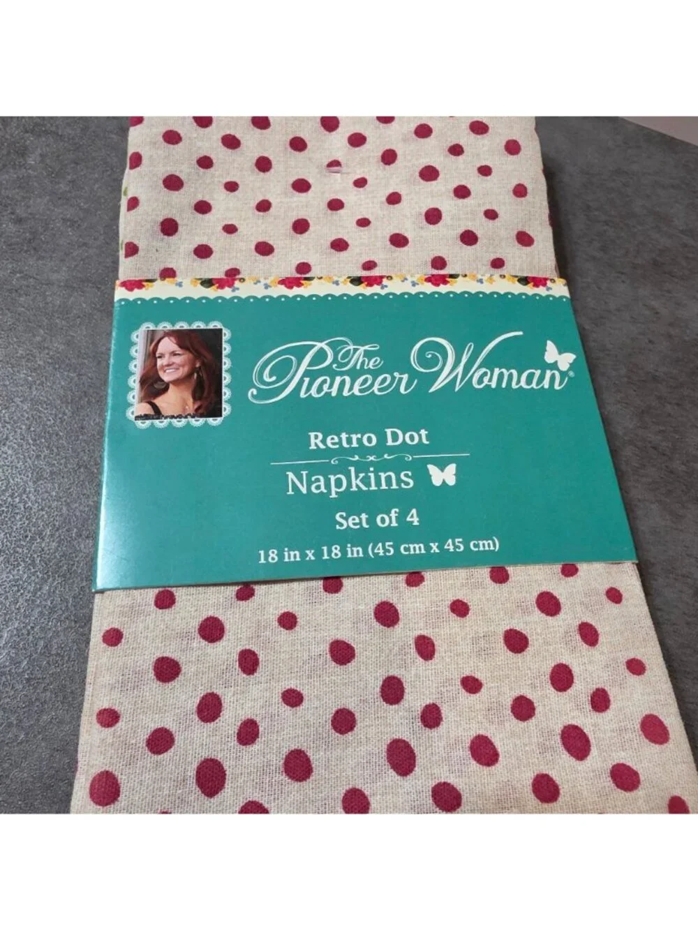Pioneer Woman Retro Dot Napkins Set of 4 Cloth 18x18 Multicolor Polka Dot NIP